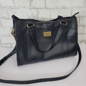 FRYE AND CO. black bonded satchel crossbody/shoulder purse
